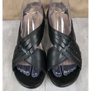 Clarks Collection Roseville Cove Black Ultimate Comfort Sandals Women Size 7.5M